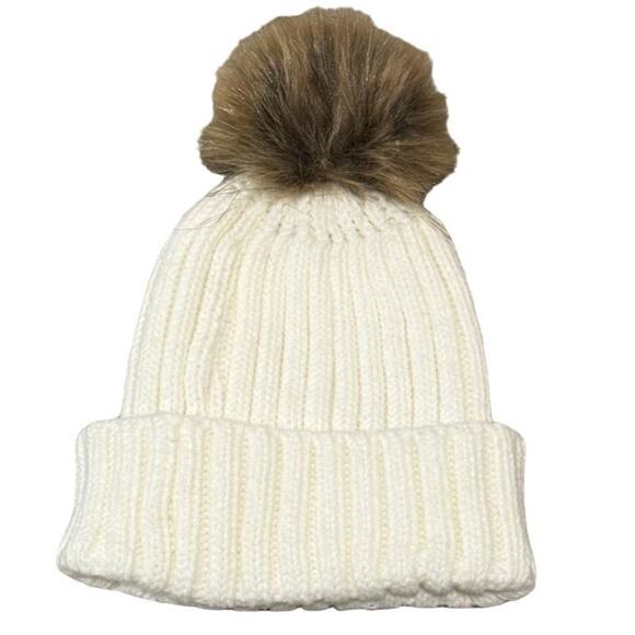 HF Knit Beanie, Lined Winter Hat, OS Unisex, Cream NWOT - Picture 2 of 4